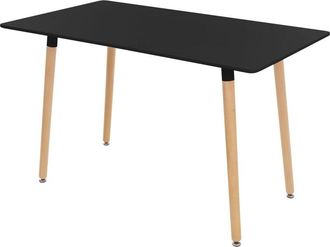 ML Design Tavolo da Pranzo in Legno Nero 120 x 70 x 74,5 cm Rettangolare per 4-6 Persone Tavolo da Cucina Scandinavo Scrivania Soggiorno con Gambe di Faggio