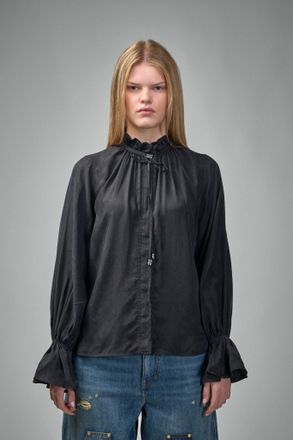 Ganni Fluid Cupro Tie Shirt