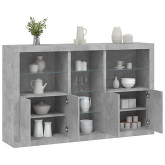 Berkfield Home Sideboard with LED Lights Concrete Grey 162x37x100 cm | Size: 162 x 37 x 100 cm