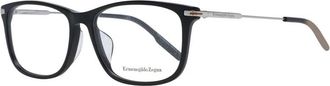Ermenegildo Zegna Zwarte rechthoekige brillen van zwart plastic - Heren - Brillen - Zwart - ONE Size - Accessoires