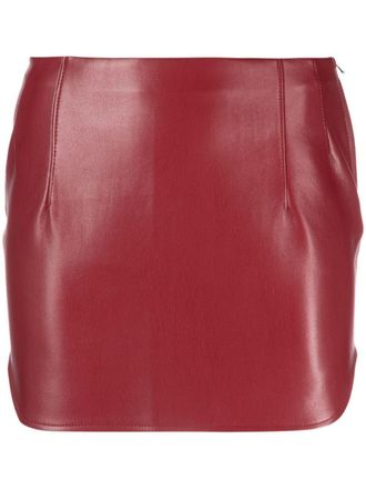Patrizia Pepe Essential faux-leather mini skirt - women - Polyurethane/Polyester/Polyester - 40 - Red