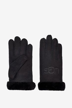 UGG Logo-bestickte Wildleder- und Shearling-Handschuhe