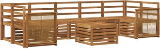 vidaXL Conjunto De Sof&aacute;s De Exterior 8 Uds. Natural Vidaxl