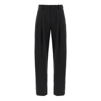 Moncler Tapered Trousers, female, Black, XS, Ee72 Wool Trousers