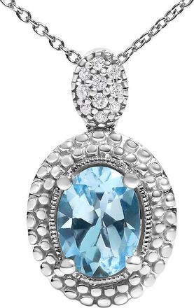 House of Brilliance Haus Of Brilliance Colorful Gemstones Silver 1.70 Ct. Tw. Diamond & Topaz Pendant Necklace