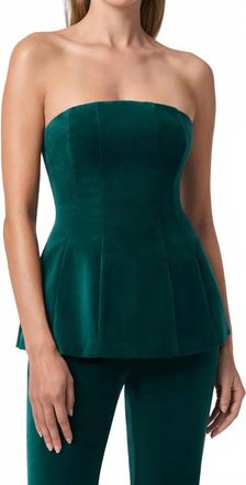Trina Turk Finale Strapless Peplum Top In Opulent Ivy