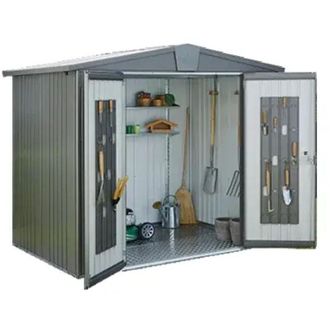 BIOHORT Caseta Cobertizo Metalica Biohort Europa 2 Color Gris Oscuro Metalizado