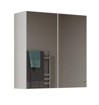 Hucoco Hucoco - Sofya - Armario De Pared Con Espejo 2 Puertas - Mueble De Cuarto De Ba&ntilde;o Con Espejo - Dimensiones 60x22x60 Cm - Almacenaje De Cuarto De Ba&ntilde;o