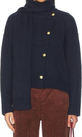 Astr Jackeline Long Sleeve Cardigan In Navy