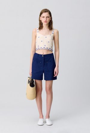 Claudie Pierlot Top &agrave; bretelles brod&eacute;