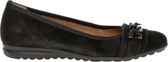 Gabor Zwarte Su&egrave;de Veter Ballerina - Dames - Ballerinas - Zwart - 37 EU - Su&egrave;de - Schoenen