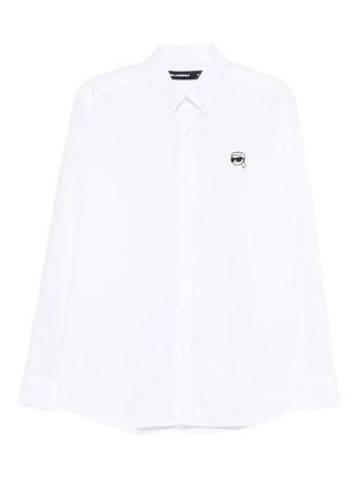 Karl Lagerfeld buttoned logo-detail shirt - White
