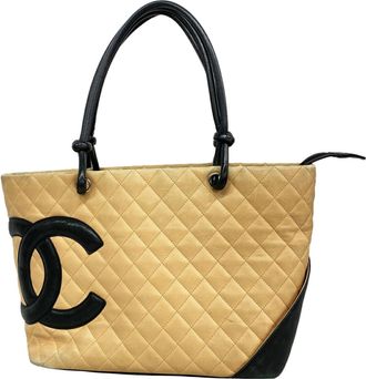 Chanel Black Brown Leather Tote Bag (Pre-Owned)