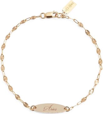 Set & Stones Engraved Zodiac Pendant in Gold /Aries at Nordstrom