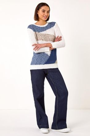 Roman Textured Colour Block Jumper