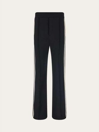 Ferragamo Black Side Stripe Trousers, Size M