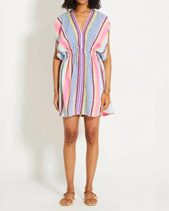 Lemlem Plunge Vibrant Dress In Cirq Citrus