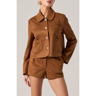 ASTR the Label Jude Faux Suede Jacket in Camel at Nordstrom Rack, Size X-Small