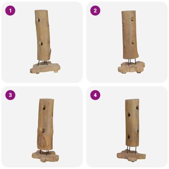 Berkfield Home Beautiful Wine Rack for 8 Bottles 40x30x80 cm Solid Teak Wood in Brown | Size: 40 x 30 x 80 cm