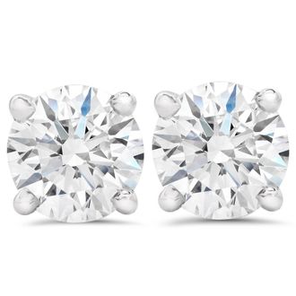 Pompeii3 1.50ct Lab Grown Diamond Studs 14k White Gold Screw Backs