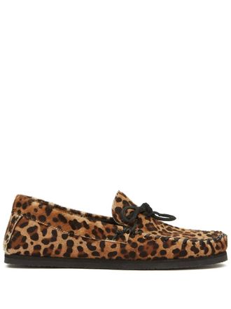 Isabel Marant Fitzo boat shoes - men - Rubber/Calf Leather/Calf Hair - 45 - Brown