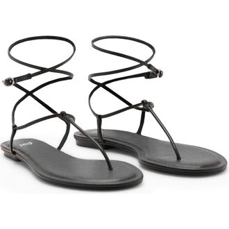 Mango Ankle Wrap Sandals in Chocolate at Nordstrom, Size 8.5Us