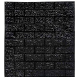 vidaXL Papel Pintado Autoadhesivo Ladrillos 3d 20 Unidades Negro Vidaxl