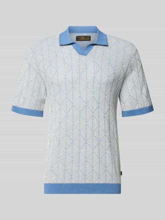 Premium by Jack & Jones Slim Fit Poloshirt in Strick-Optik Modell Blake in Hellblau, Gr&ouml;&szlig;e XXL