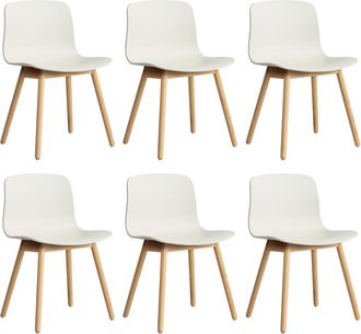 HAY About A Chair AAC 12, Eiche lackiert / melange cream 2.0 (Kunststoffgleiter) (6er Set)