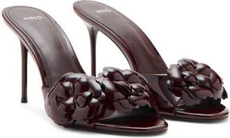 Mango Flora Petals Slide Sandal in Dark Brown at Nordstrom, Size 8.5Us
