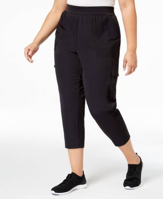 Ideology Activewear Plus Size Woven Cargo Pants In Noir