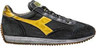 Diadora Stone Wash Evo Gender Neutrale Schoen - Heren - Sneakers - Zwart - 45 EU - Leer - Schoenen