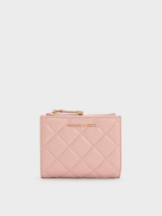 Charles & Keith Alva Quilted Top-Zip Small Wallet