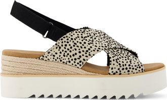 Toms Diana Crossover Mini Cheetah Wedge Sandal