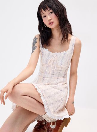 Twik Womens Flowers corset-effect minidress
