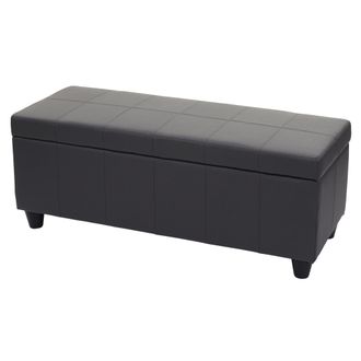 Hhg Ba&uacute;l Kriens, Banco Banco, Imitaci&oacute;n Cuero, 45x114x45cm, Gris Mate