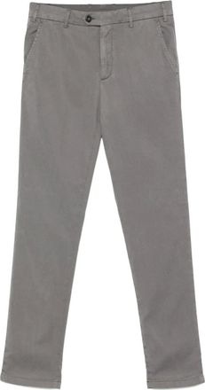 Canali Broeken, Heren, Grijs, L, Katoen, Lyocell Katoenen Broek met Zakken