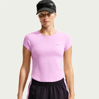 Nike Womens Swift Dri-FIT Seamless Short-Sleeve Running Top in Pink | IM7538-621