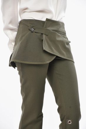 Courr&egrave;ges Pantaloni Bootcut in Doppio Tessuto Courreges