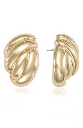 Ettika Curve Textured Stud Earrings in Gold at Nordstrom Rack