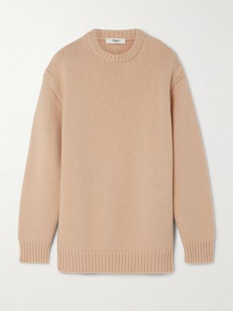 Chloé Pullover In Misto Cotone E Cashmere - Neutri