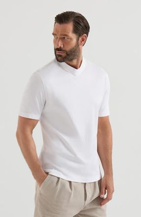 Brunello Cucinelli Cotton jersey V-neck T-shirt in White at Nordstrom, Size Xxx-Large