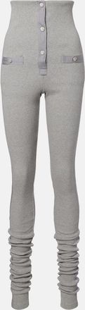 The Attico High-rise cotton jersey stirrup leggings