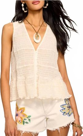 Ramy Brook Elise Top In Bone Chiffon