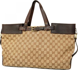 Gucci Brown Canvas Tote Bag (Pre-Owned)