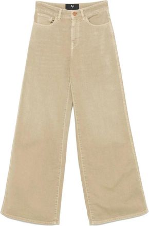 3x1 Wijde Broeken - Dames - Wijde Broeken - Beige - W26 - Katoen - Broeken
