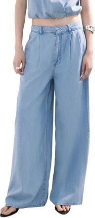 Mango Wide Leg Trouser Jeans in Light Blue at Nordstrom, Size 14
