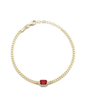 Sphera Milano 14K Over Silver Cz Curb Chain Bracelet