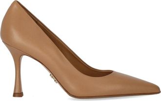 Sergio Levantesi Beige Leren Pumps met Puntige Neus - Dames - Pumps - Beige - 39 EU - Schoenen