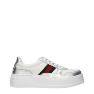 Gucci Damess Sneakers Wit/Zilver Leer